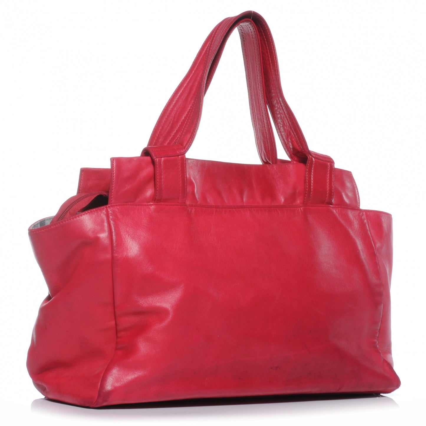 Lambskin Large CC Discus Tote Fuchsia