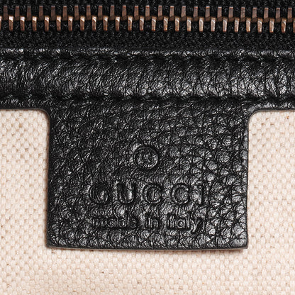 Gucci Pebbled Calfskin Twill Medium Tote Black 6 of 7