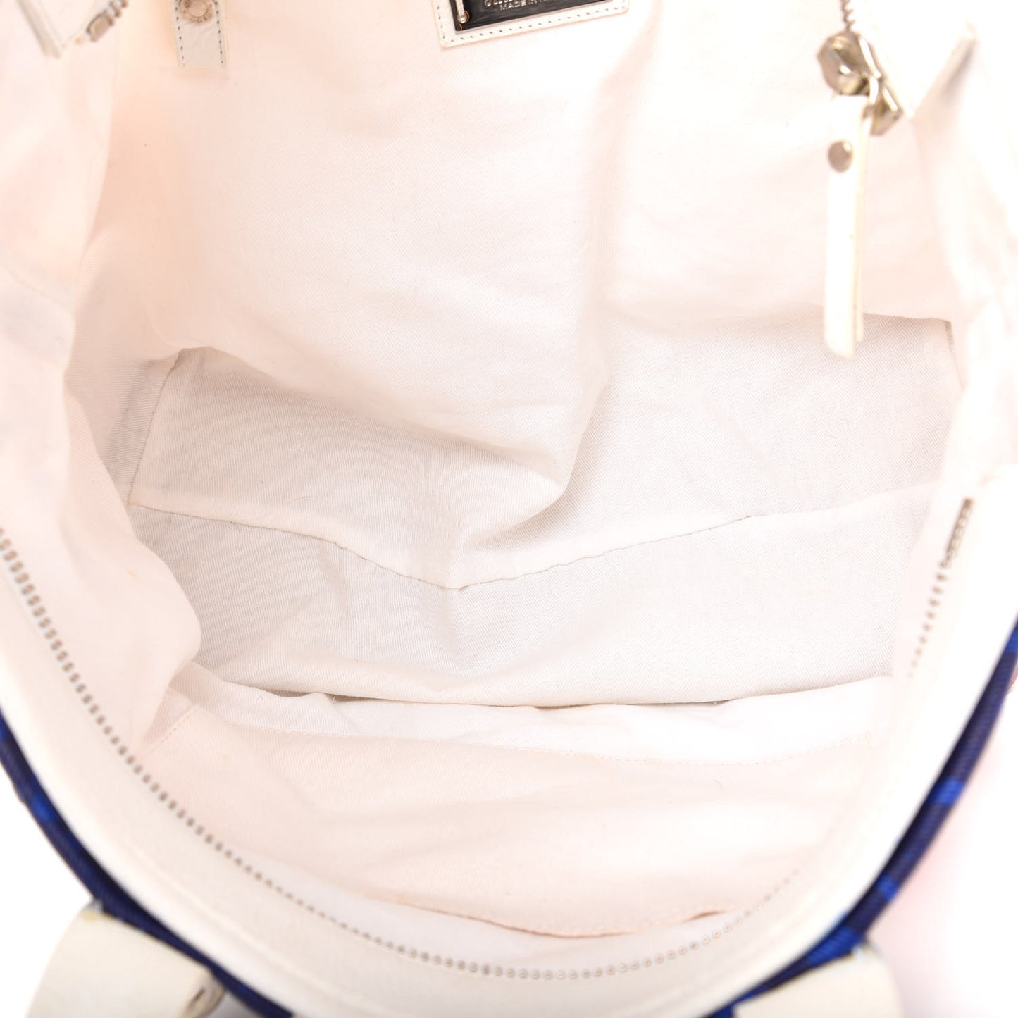 Denim Calfskin Studded Union Jack Print Tote