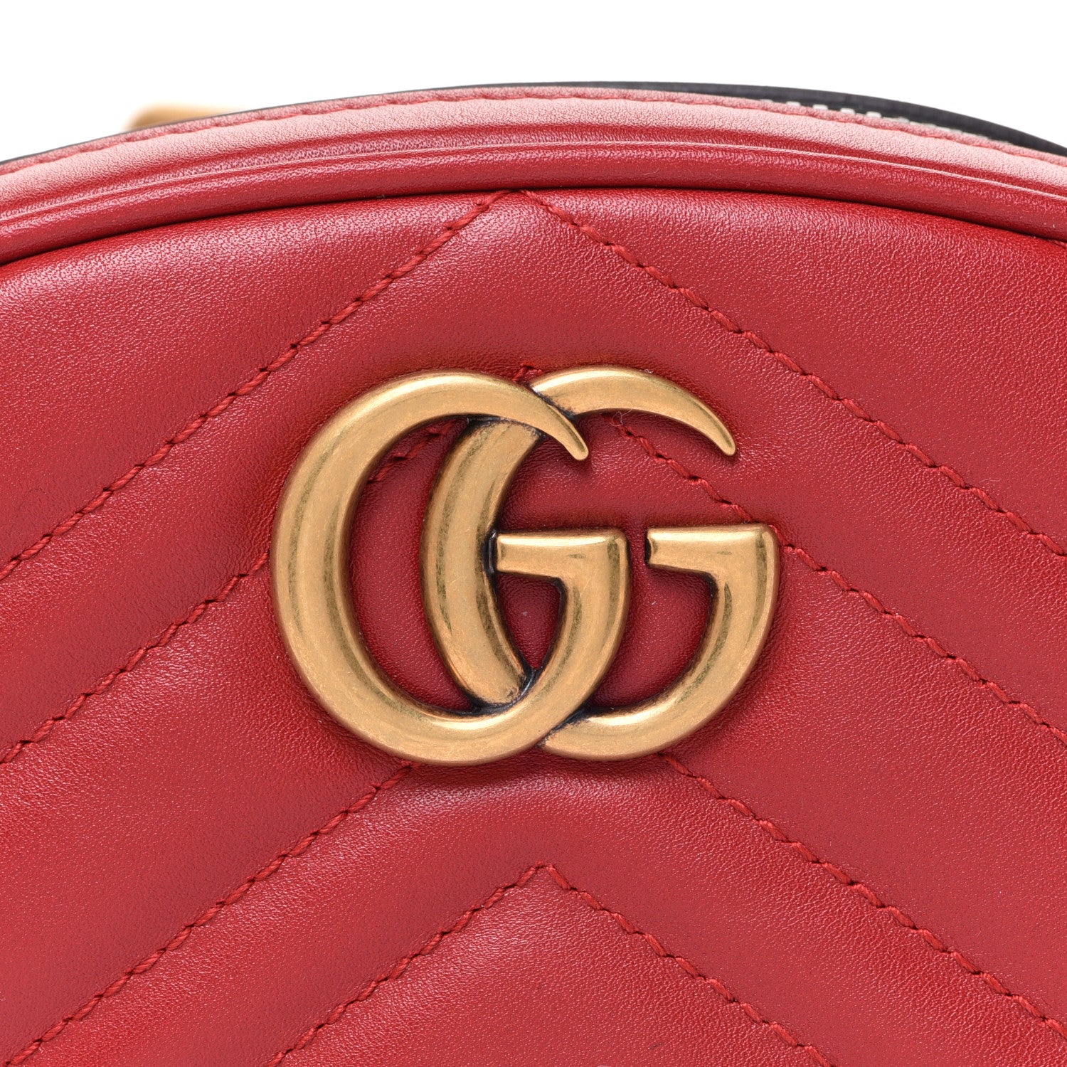 Saint Laurent GUCCI Calfskin Matelasse GG Marmont Belt Bag 85 34 Hibiscus Red 9 of 12