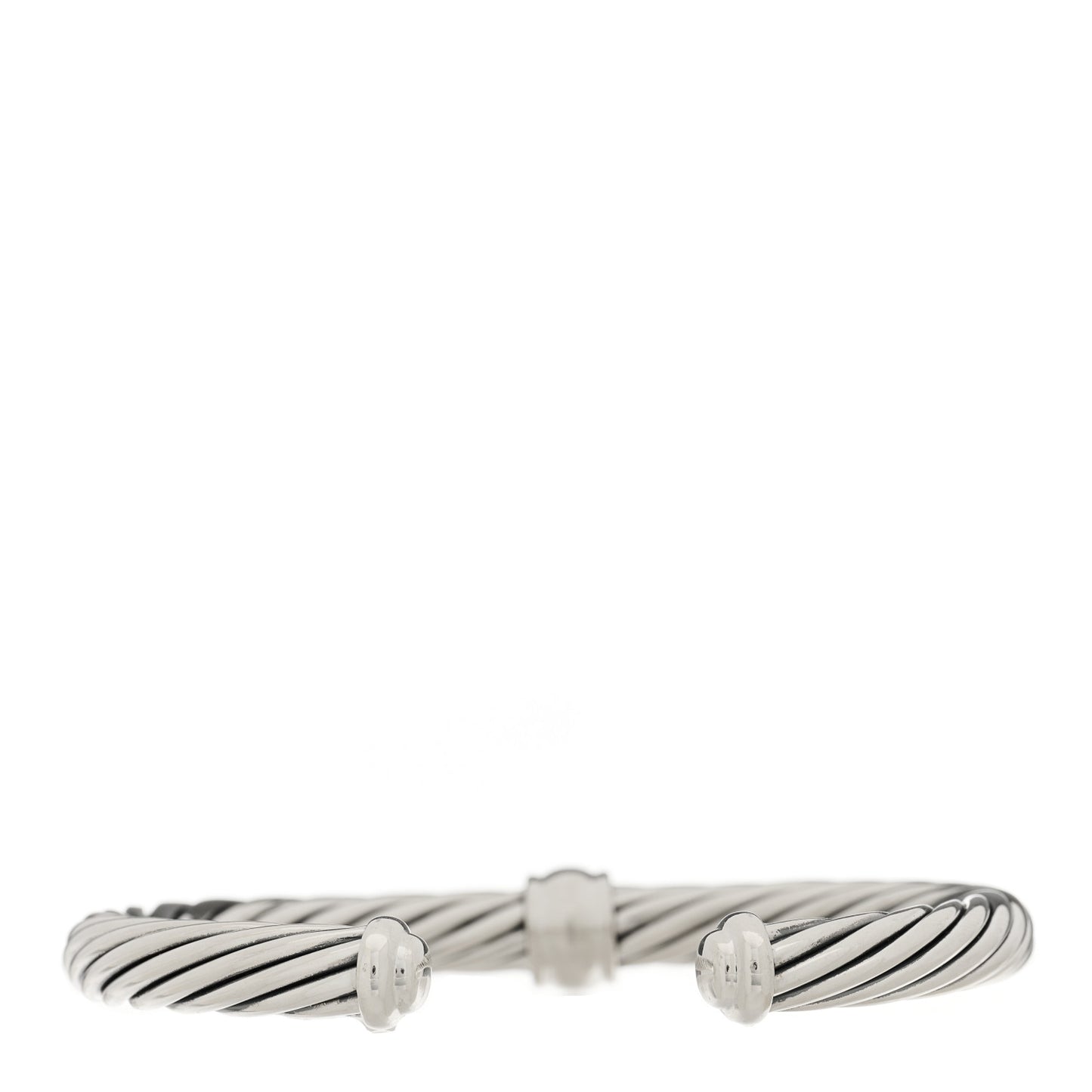 Sterling Silver Black Diamond 7mm Cable Classics Station Bracelet