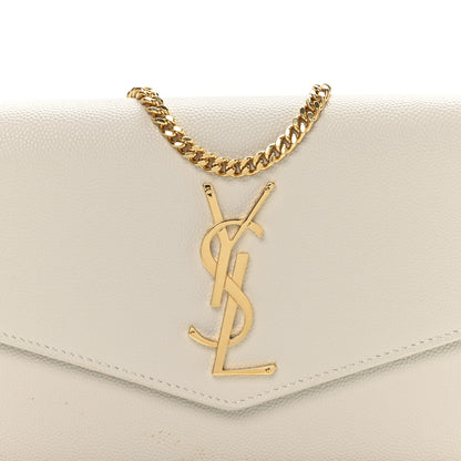 Saint Laurent Grain De Poudre Monogram Uptown Chain Wallet Crema Soft 9 of 11