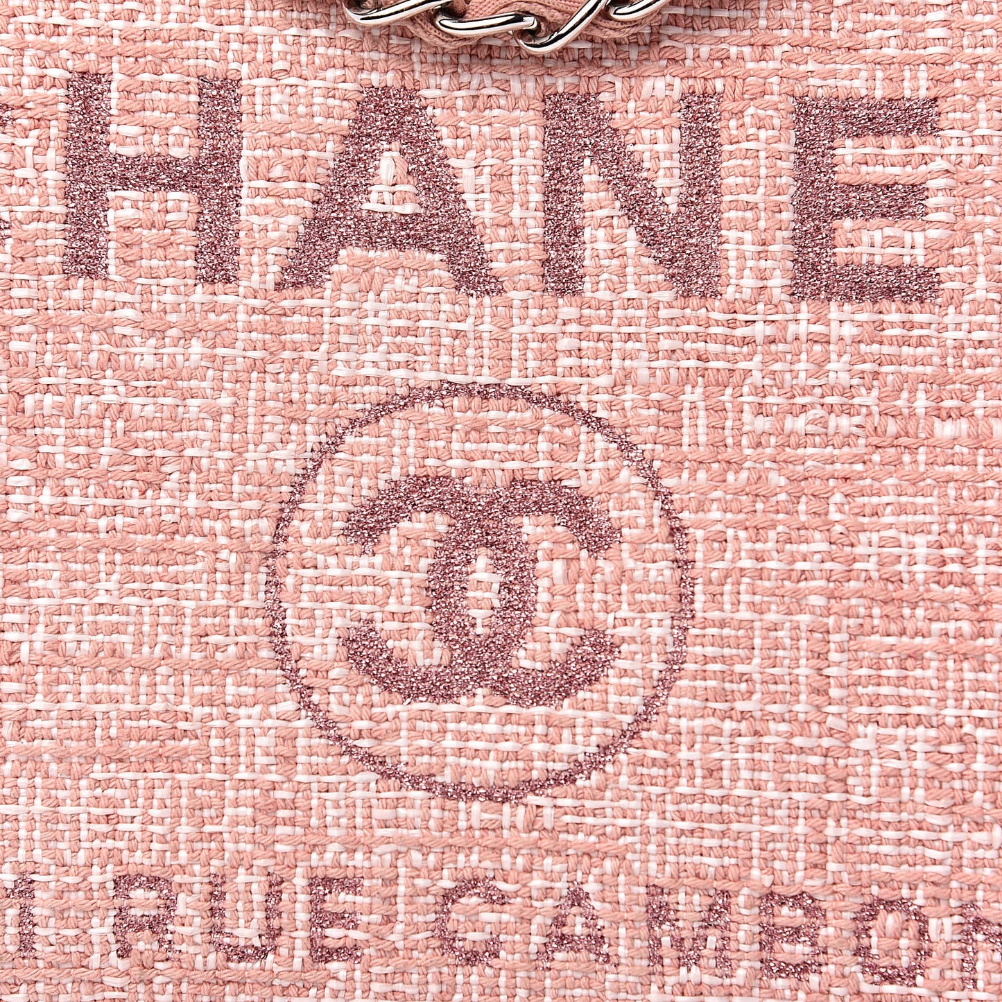 Straw Lurex Large Deauville Tote Pink