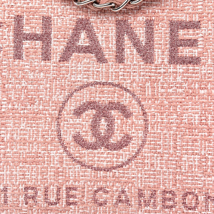 Chanel Straw Lurex Large Deauville Tote Pink 12 of 14