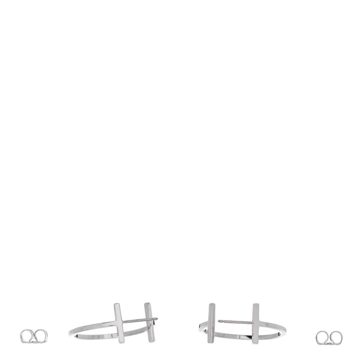 Sterling Silver Small T Wire Hoop Earrings