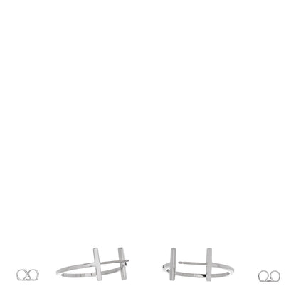 Tiffany Sterling Silver Small T Wire Hoop Earrings 3 of 4
