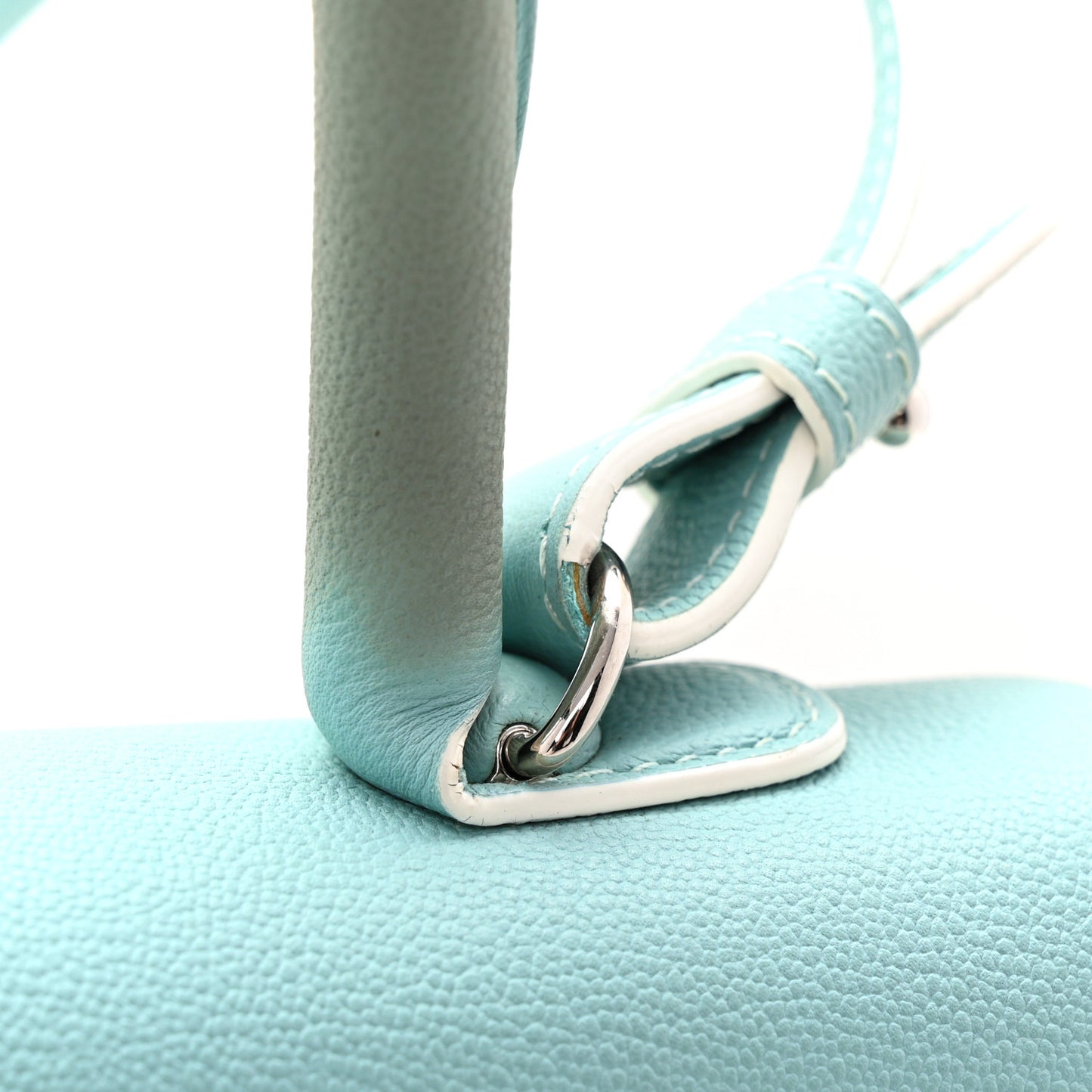 Grained Calfskin MM Brillant Satchel Light Blue