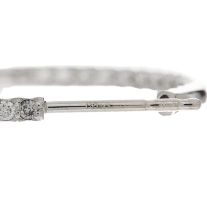 Roberto Coin 18K White Gold Diamond Medium Hoop Earrings 4 of 4