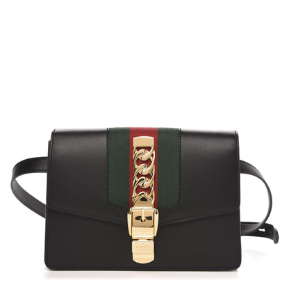 Gucci Calfskin Sylvie Belt Bag 95 38 Black 1 of 10