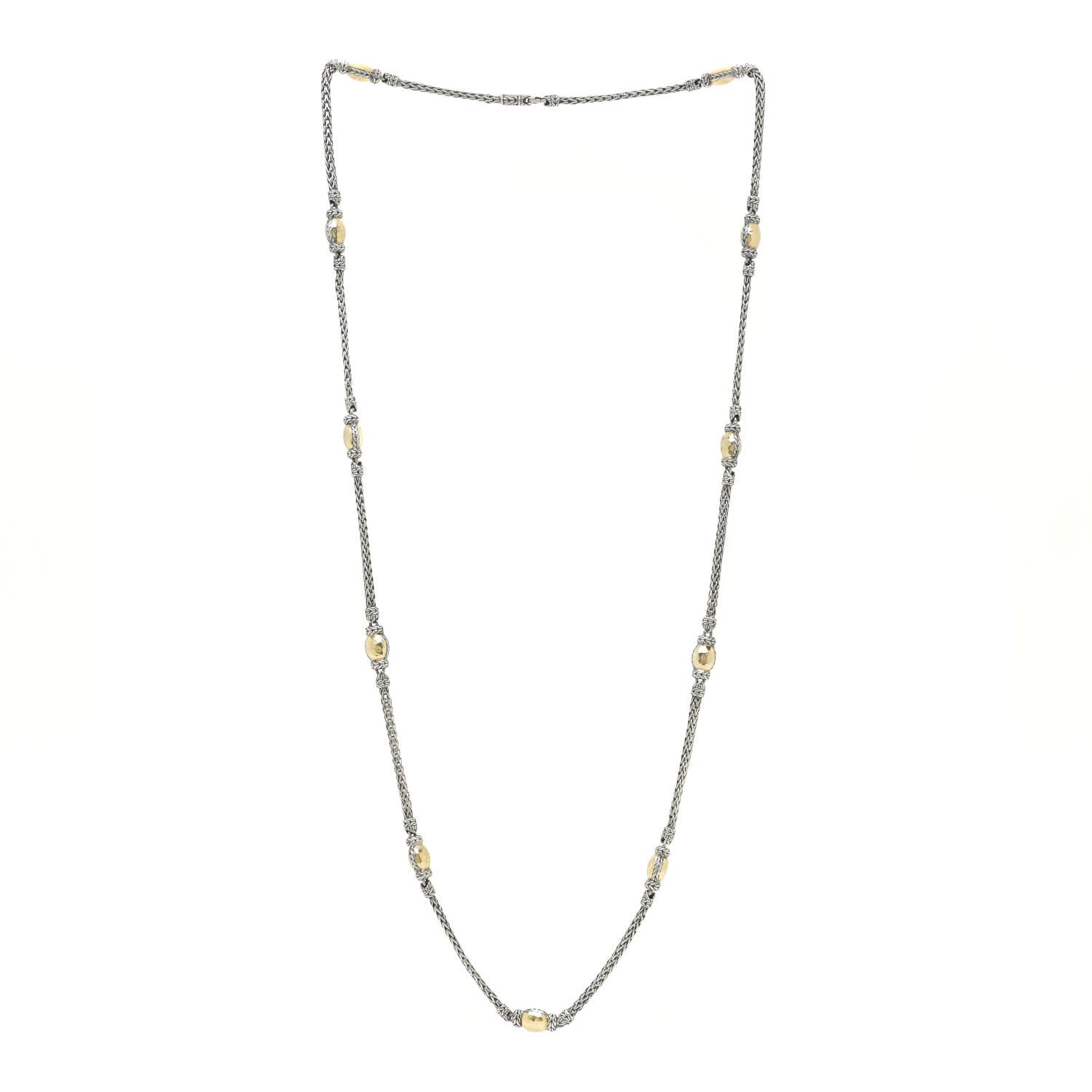 John Hardy Sterling Silver 22K Yellow Gold Palu Station Necklace 3 of 4