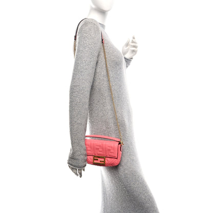 Fendi Nappa FF 1974 Embossed Mini Baguette Pink Dalia 2 of 11