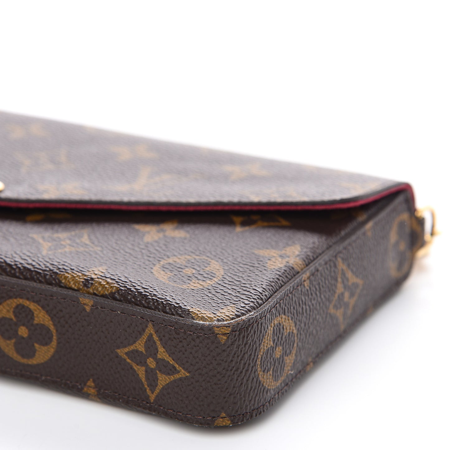 Monogram Pochette Felicie Chain Wallet Fuchsia