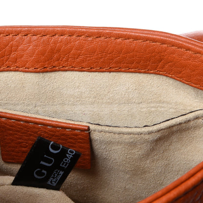 Gucci Pebbled Calfskin Small 1973 Chain Shoulder Bag Orange 3 of 9