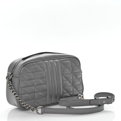 Gucci Calfskin Matelasse Aria Small GG Marmont Chain Shoulder Bag Deep Grey 3 of 10