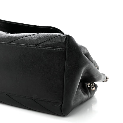 Saint Laurent Pebbled Lambskin Chevron Monogram Small Nolita Black 10 of 10