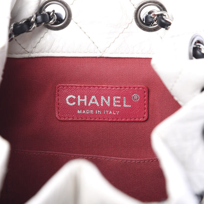 Chanel Aged Calfskin Quilted Small Gabrielle Backpack Black White 5 of 13