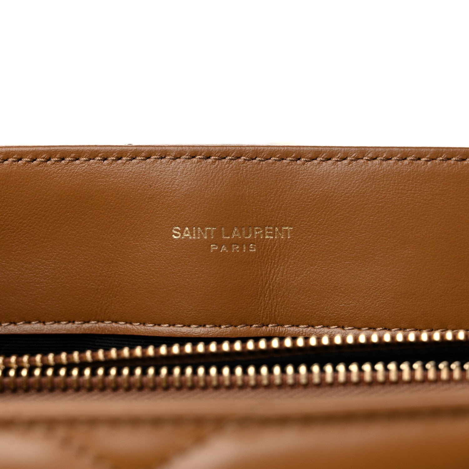 Saint Laurent Calfskin Y Quilted Monogram Medium Loulou Chain Satchel Dark Natural 6 of 10