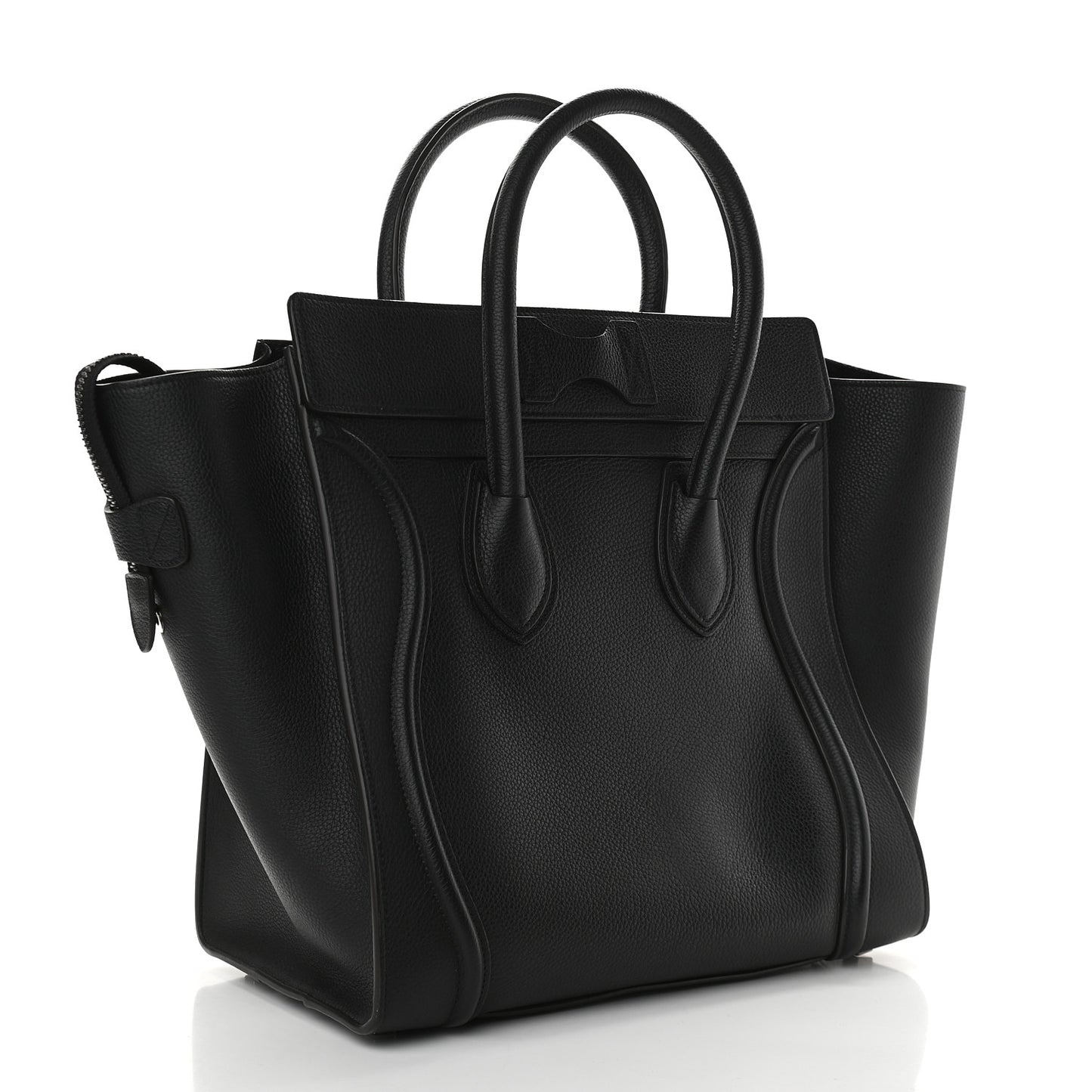 Drummed Calfskin Mini Luggage Black