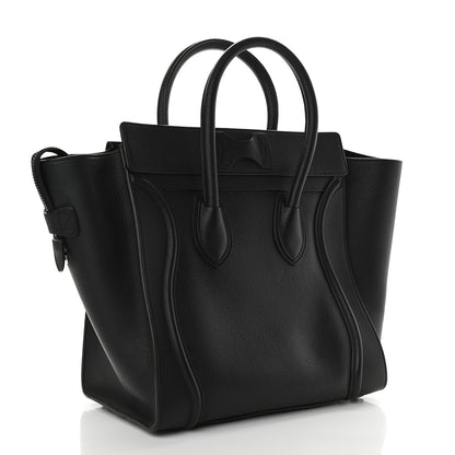 Celine Drummed Calfskin Mini Luggage Black 3 of 9
