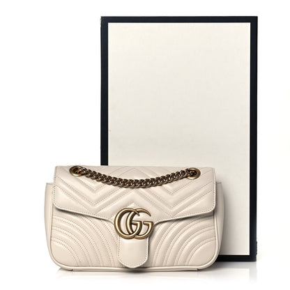 Gucci Calfskin Matelasse Small GG Marmont Shoulder Bag White 14 of 14
