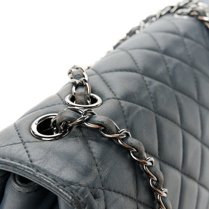 Chanel Lambskin Quilted Jumbo Coco Loop Flap Grey 13 of 13