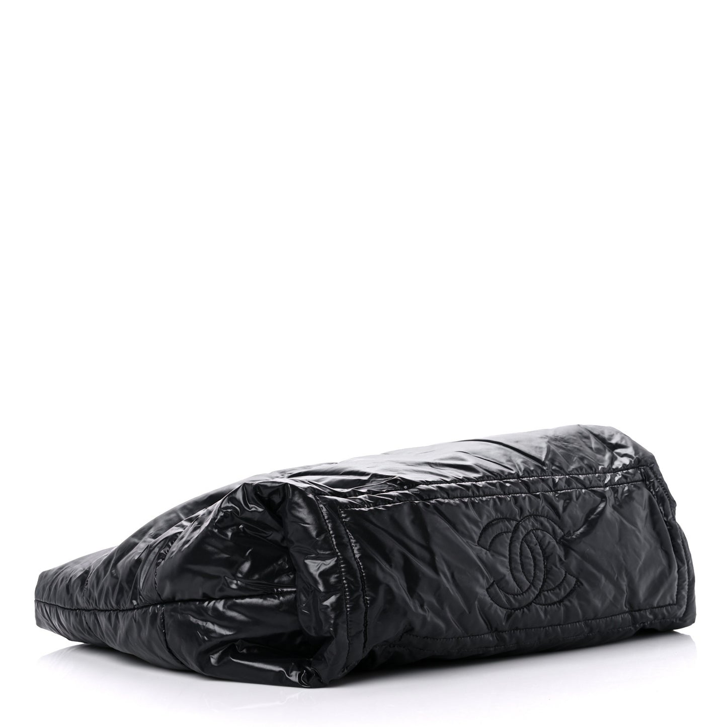Nylon Quilted Medium Coco Cocoon Reversible Tote Black