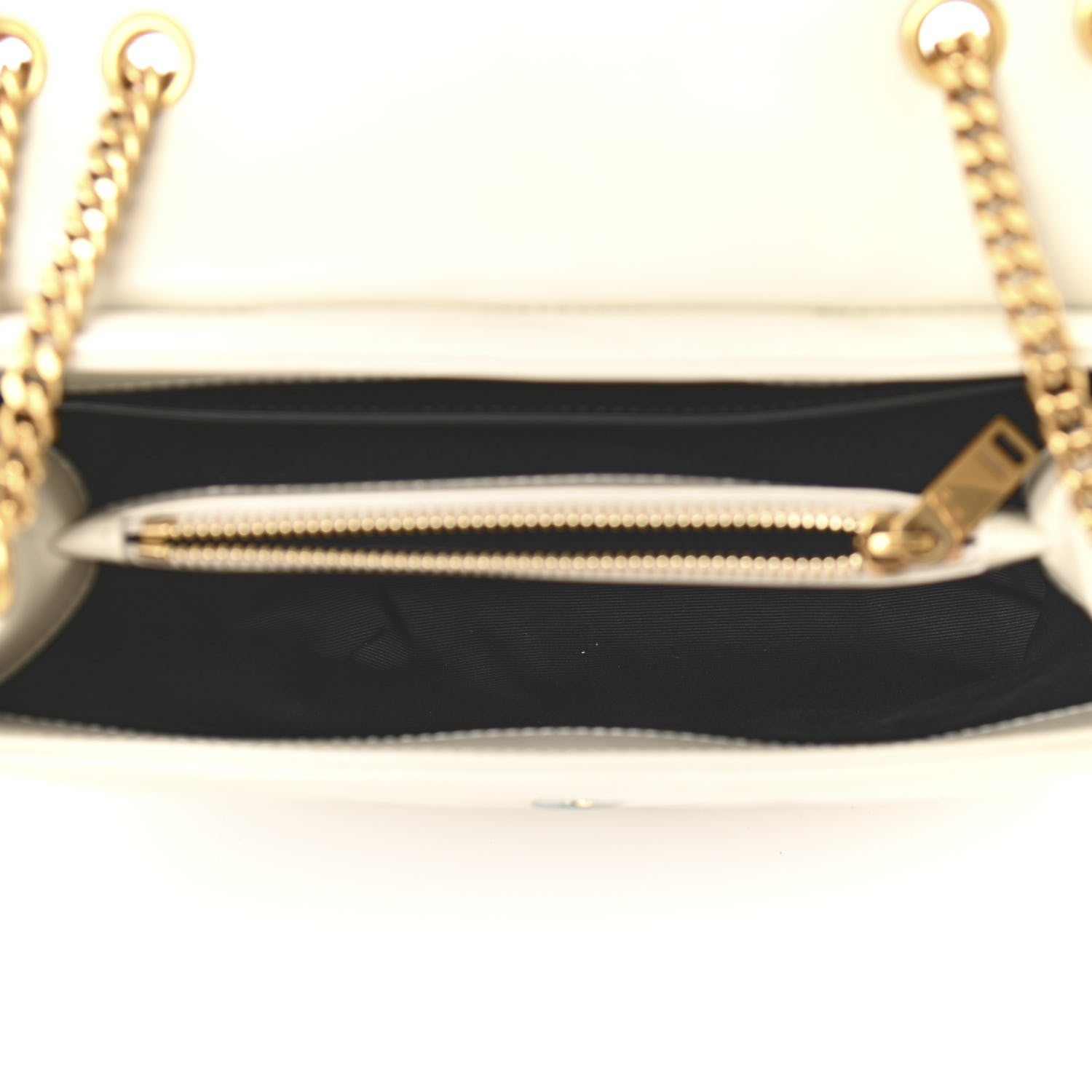 Saint Laurent Calfskin Y Quilted Monogram Small Loulou Chain Satchel Crema Soft 5 of 10