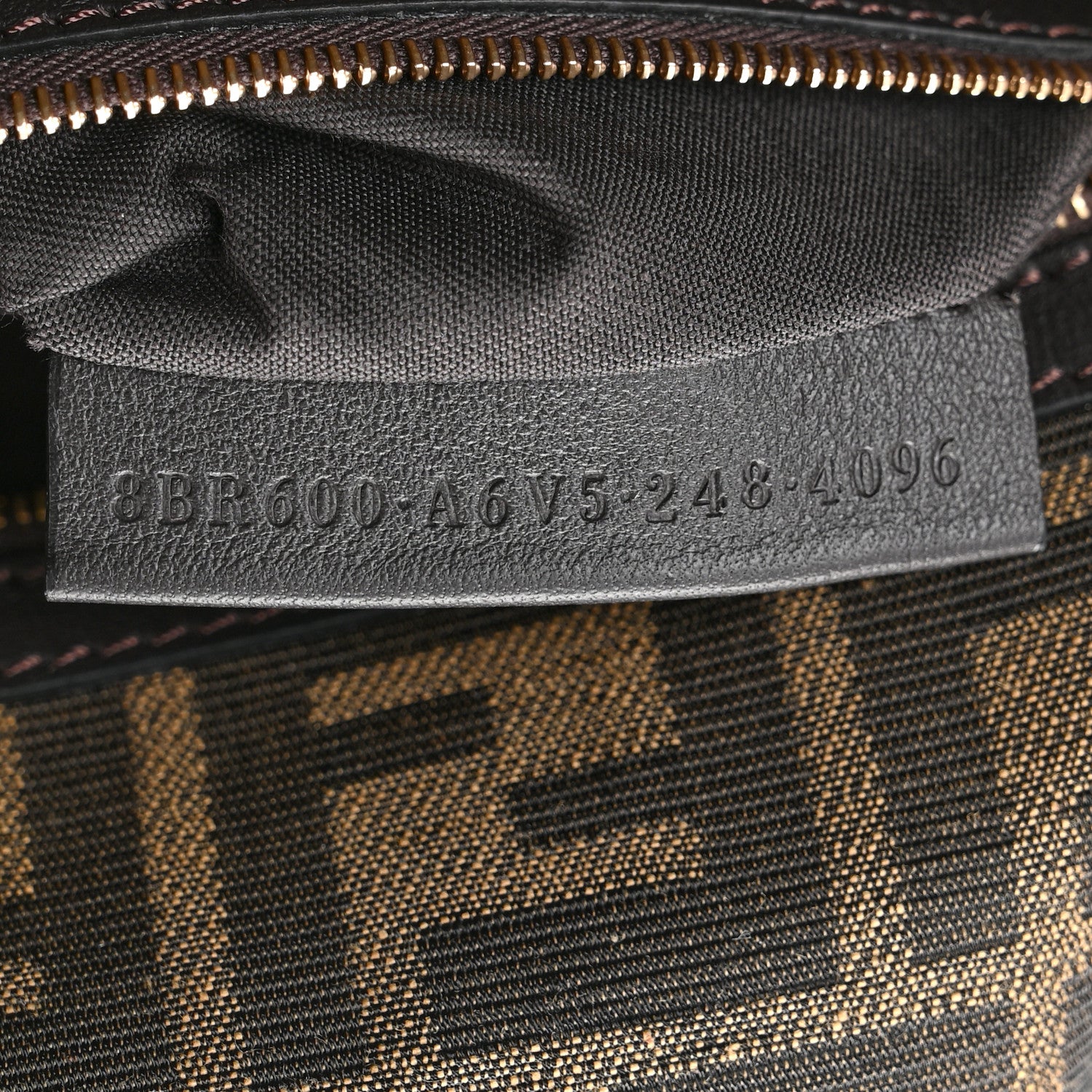 Fendi Fabric Jacquard FF 1974 Medium Baguette Tobacco Moro Black 7 of 11