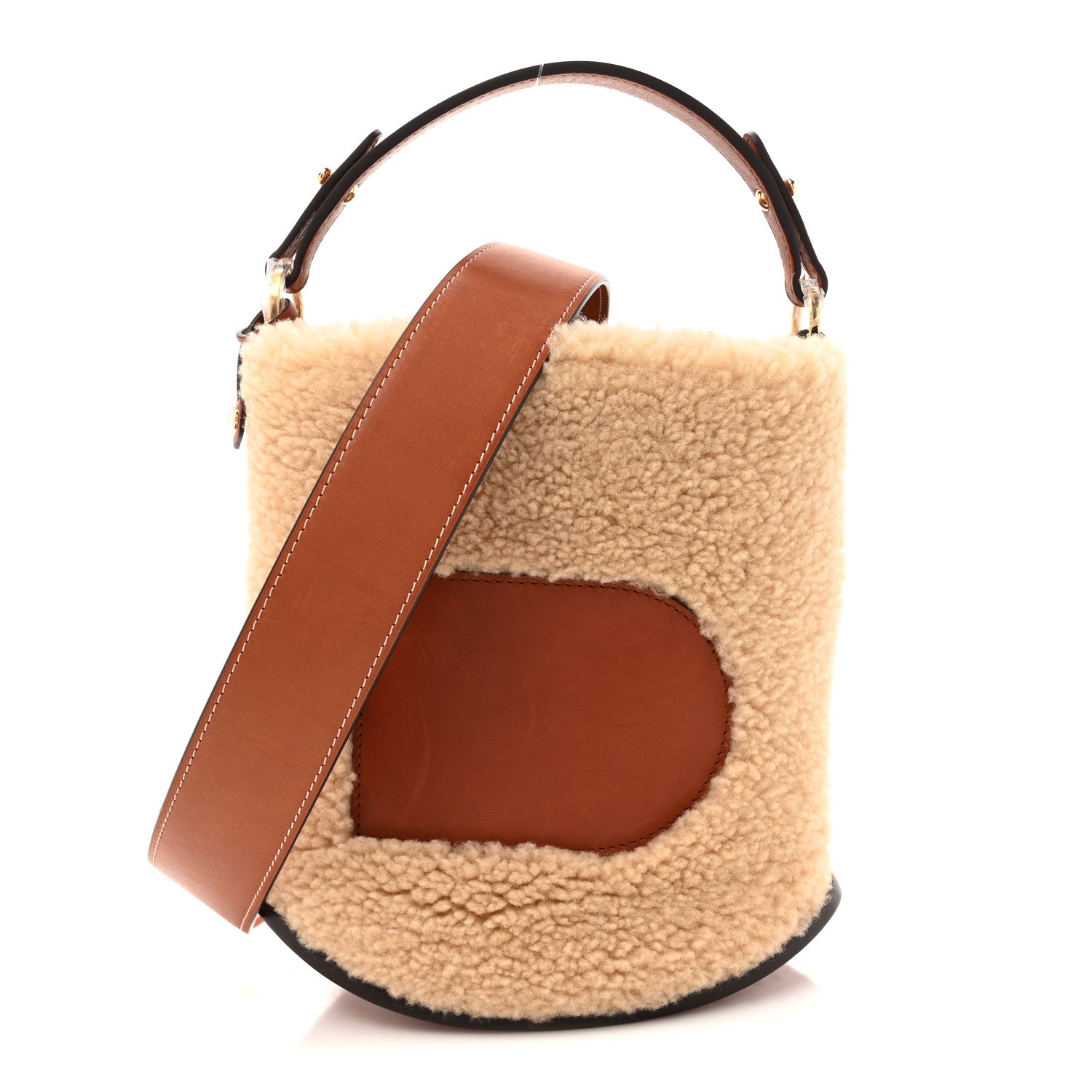 Delvaux Teddy Calfskin Mini Pin Daily Surpique Bucket Natural 1 of 10