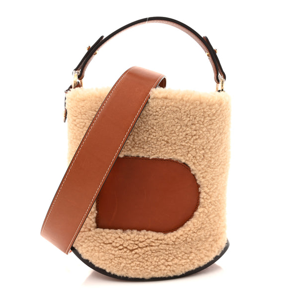 Delvaux Teddy Calfskin Mini Pin Daily Surpique Bucket Natural
