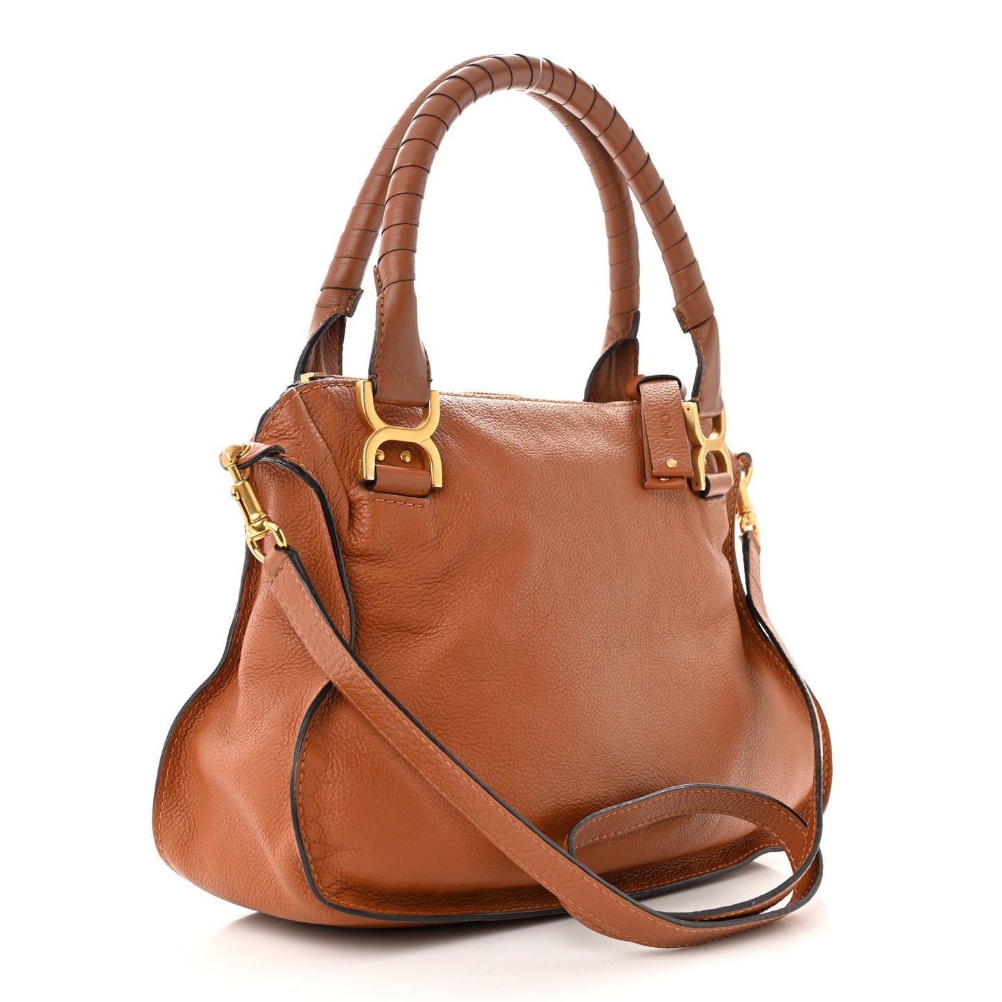 Calfskin Medium Marcie Satchel Tan