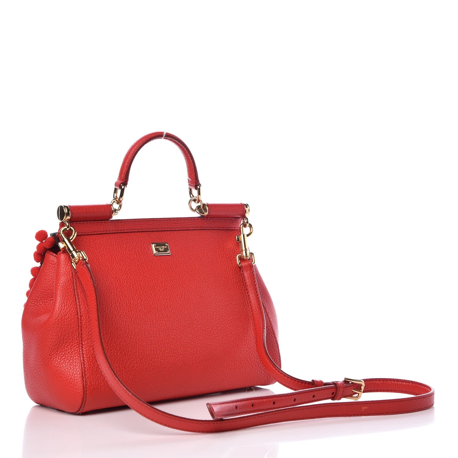 Dolce & Gabbana Calfskin Embellished Medium Miss Sicily Satchel Red 4 of 7