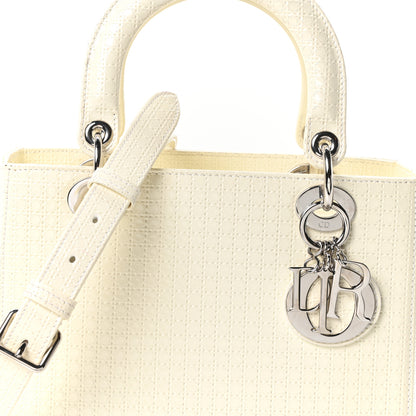Christian Dior Patent Micro-Cannage Medium Lady Dior White 8 of 10