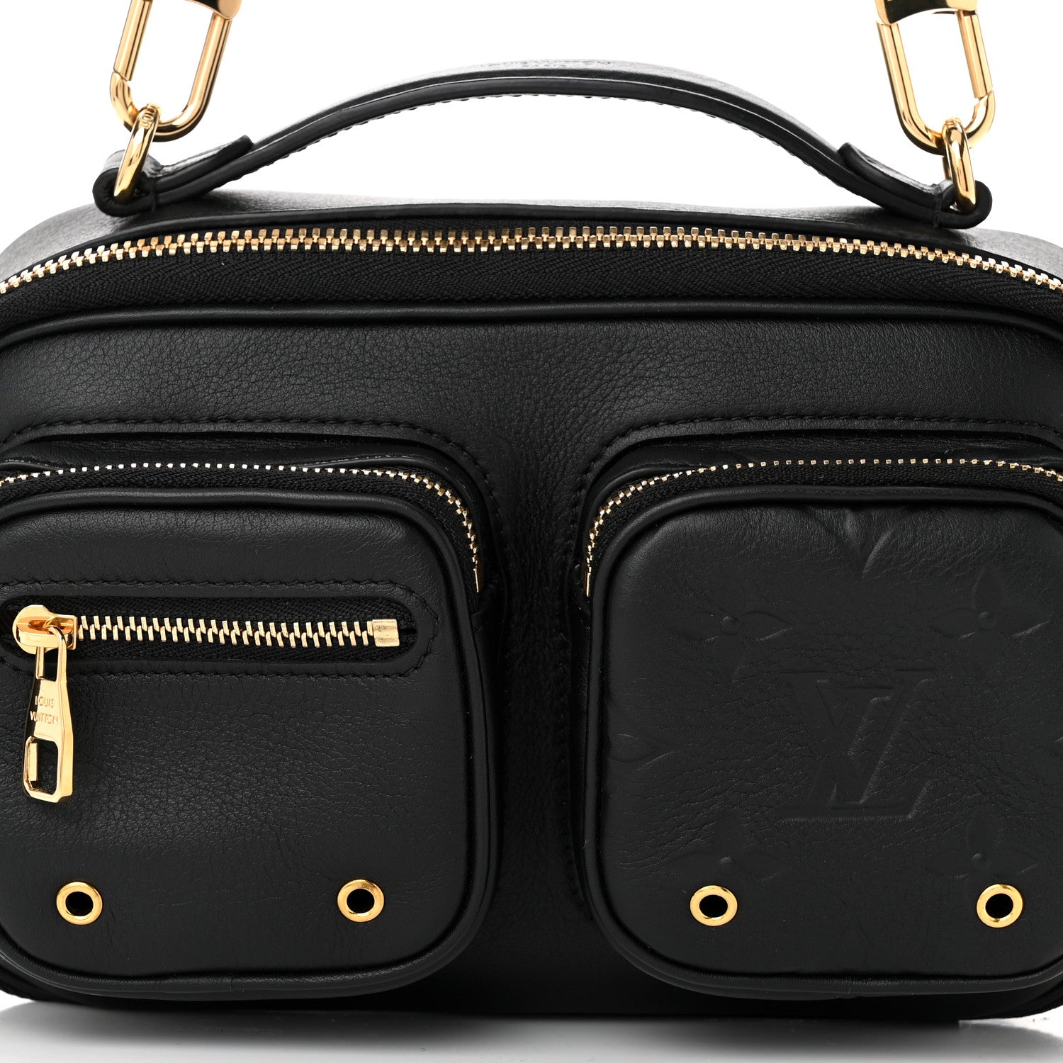 Louis Vuitton Calfskin Monogram Embossed Utility Crossbody Black 7 of 9