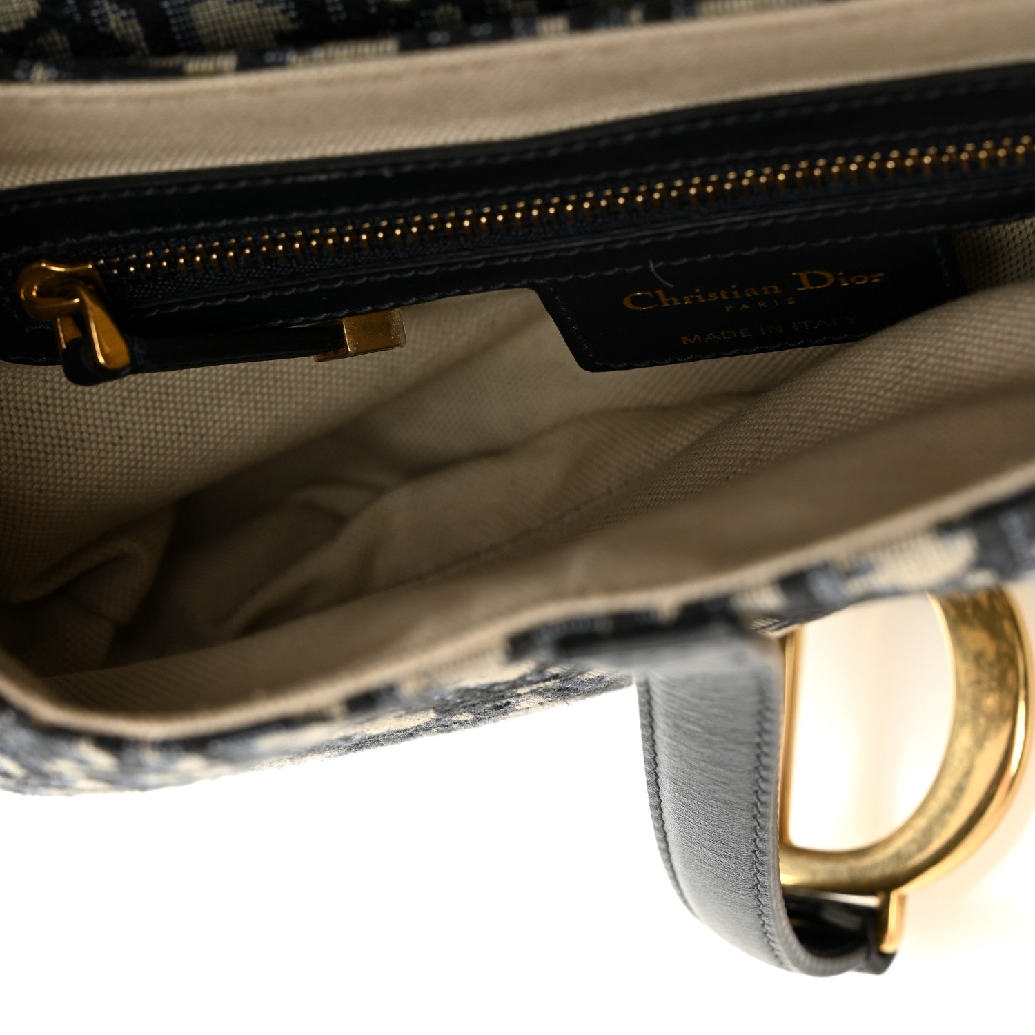 Christian Dior Oblique Saddle Bag Blue 5 of 10
