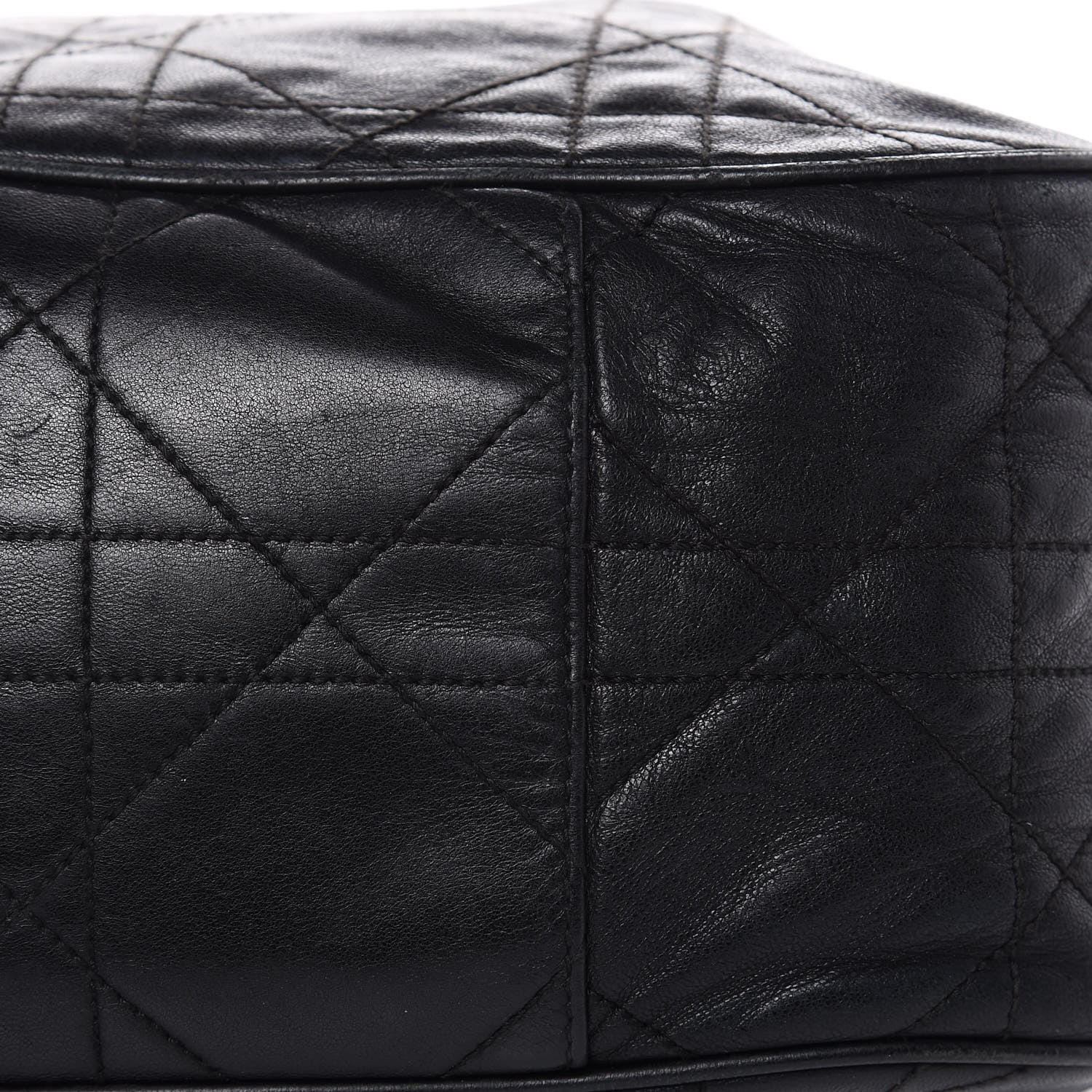 Christian Dior Lambskin Cannage Drawstring Bag Black 8 of 18