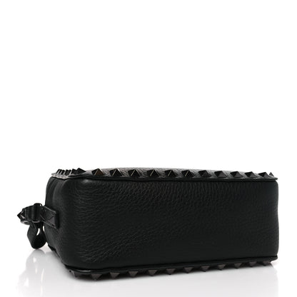 Valentino Garavani Pebbled Calfskin Rockstud Camera Crossbody Bag Black 4 of 8