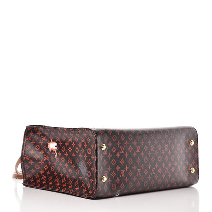 Louis Vuitton Calfskin Catogram City Steamer Cabas XXL Orange Marron 4 of 7
