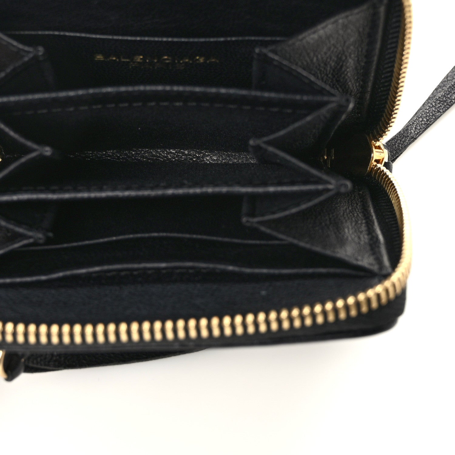 Balenciaga Agneau Classic Gold Hardware Compact Wallet Black 5 of 7