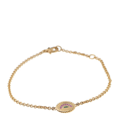 David Yurman 18K Yellow Gold Pink Yellow Sapphire Tsavorite Collectibles Rainbow Bracelet 1 of 5