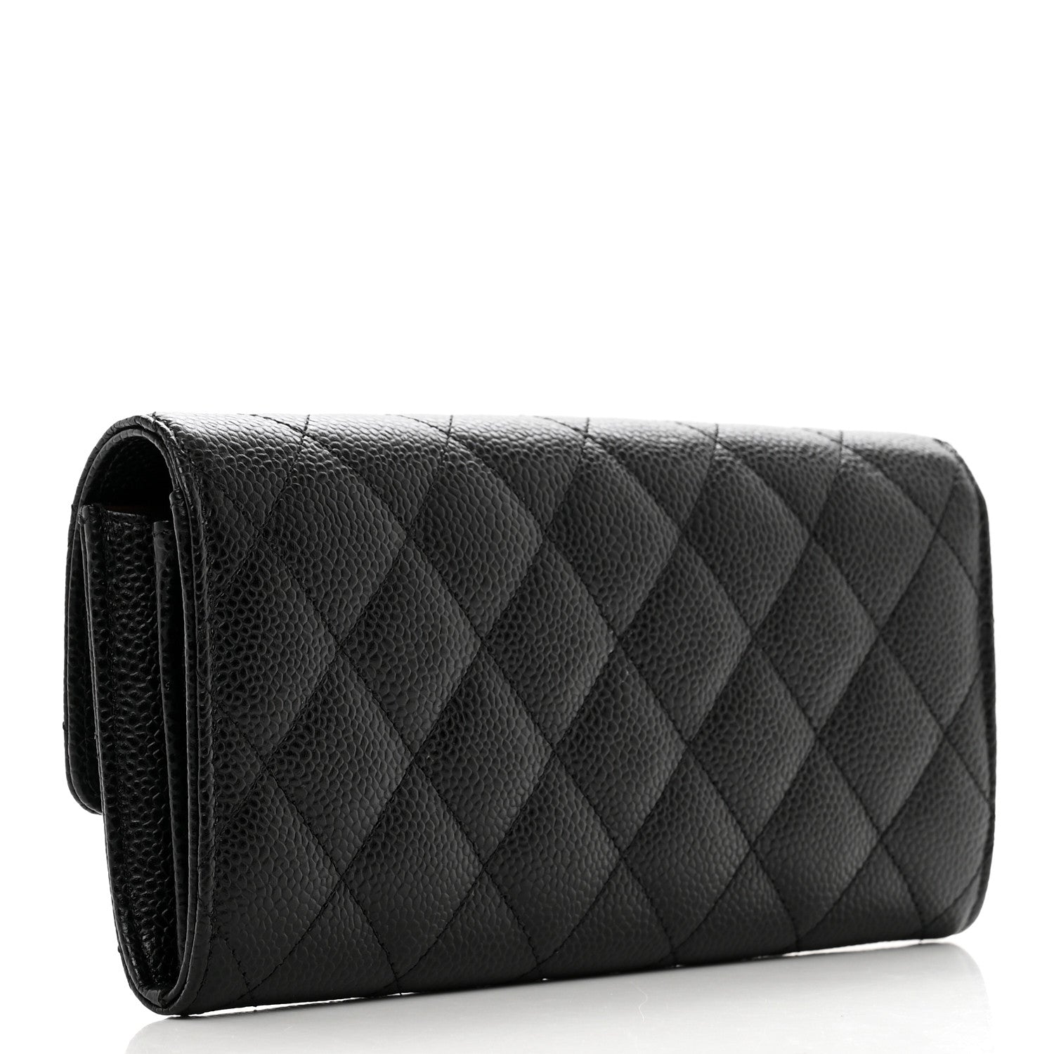 Chanel Caviar Quilted Large Gusset Flap Wallet Black 3 of 9