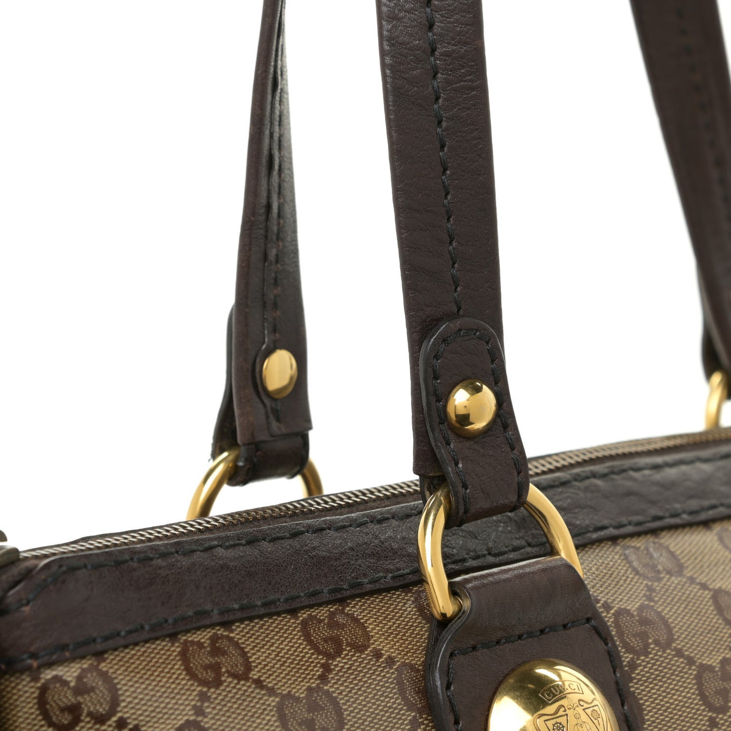 Crystal Monogram Small Babouska Tote Dark Brown