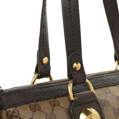 Gucci Crystal Monogram Small Babouska Tote Dark Brown 9 of 13