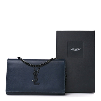 Saint Laurent Grain De Poudre Monogram Chain Wallet Marine 12 of 12