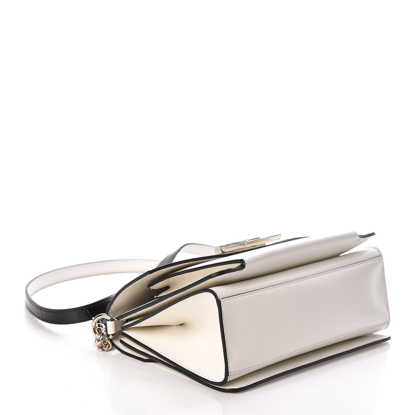 Patent Calfskin Python Embossed Small GV3 Shoulder Bag Black White