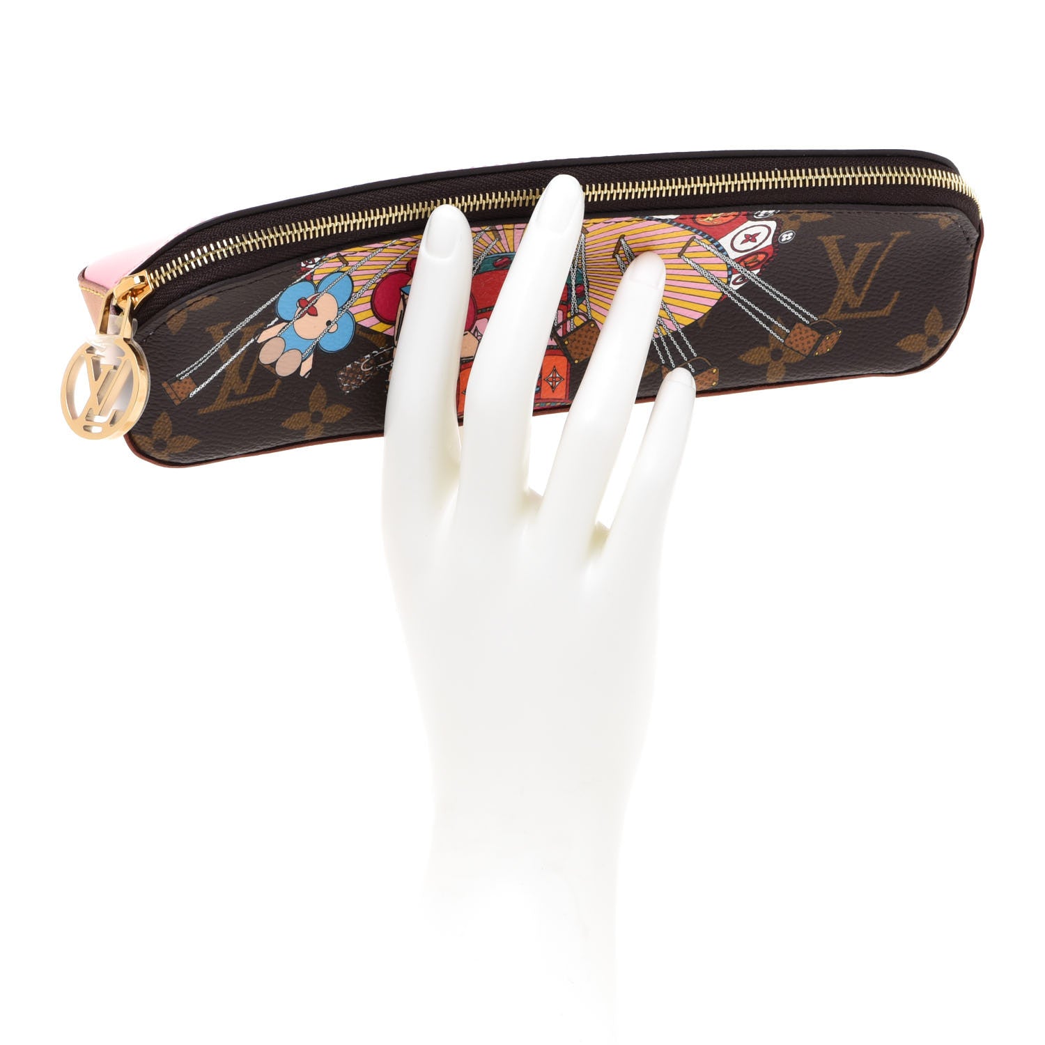 Louis Vuitton Monogram 2020 Christmas Animation Swing Ride Elizabeth Pencil Pouch Pink Poppy 2 of 7