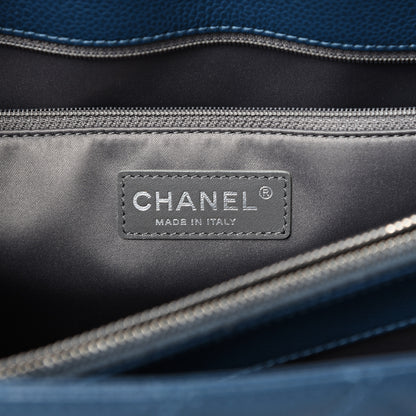 Chanel Caviar Quilted Grand Shopping Tote GST Dark Blue 5 of 14