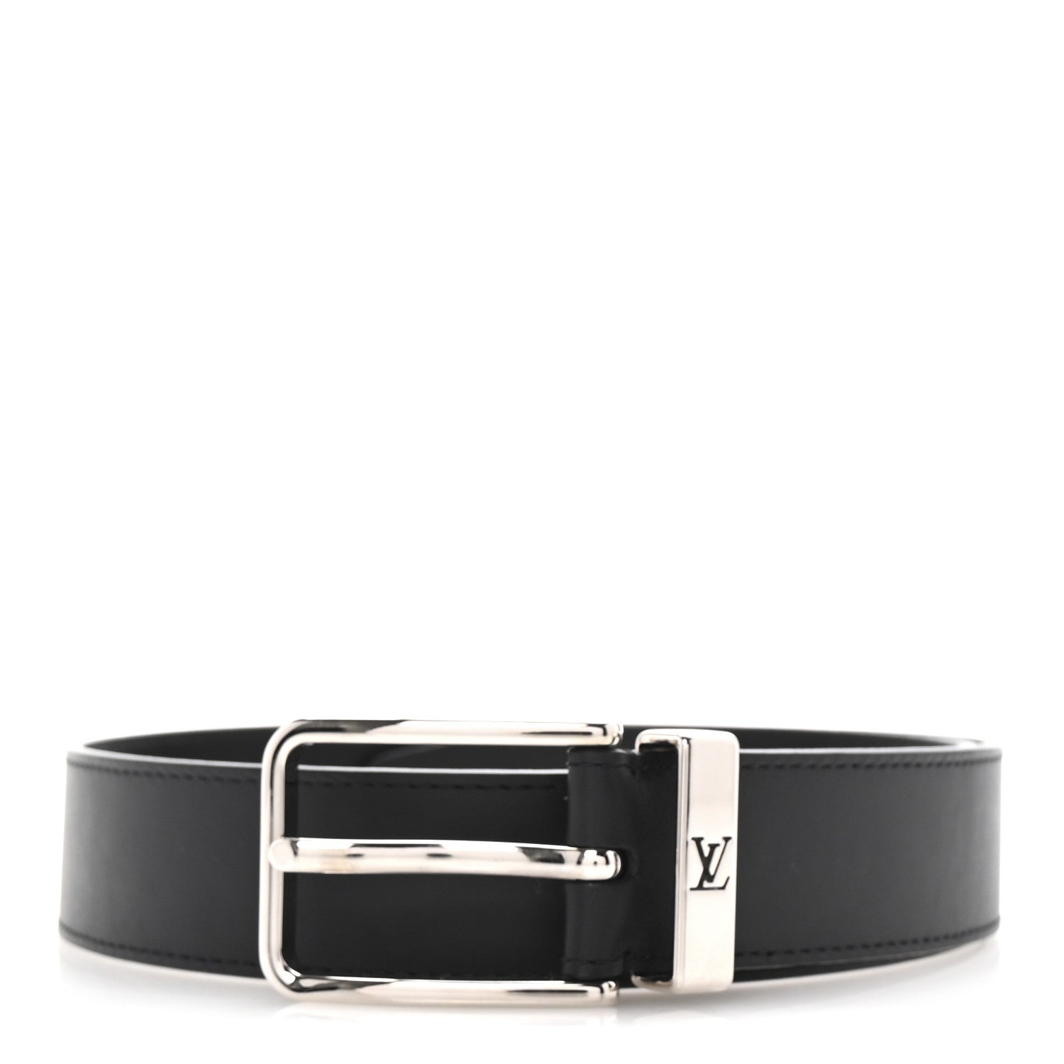 Louis Vuitton Calfskin Pont Neuf Belt 75 30 Black 1 of 6