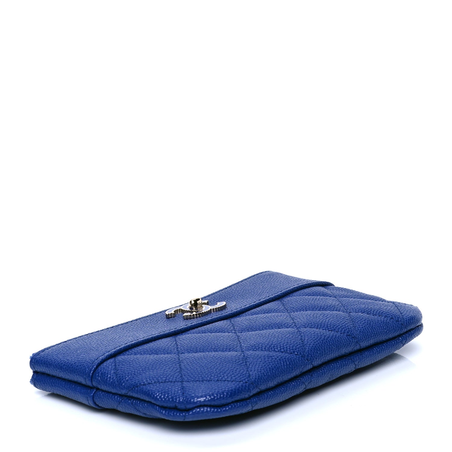 Chanel Caviar Quilted Small Vintage Mademoiselle Cosmetic Case Dark Blue 3 of 4
