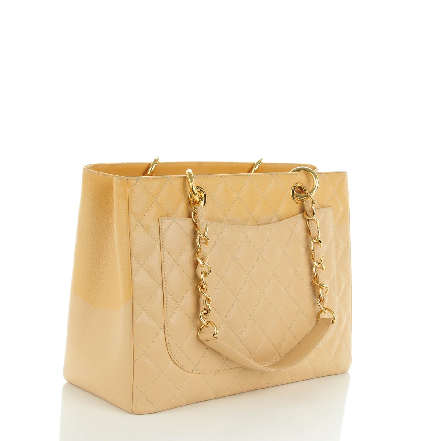 Caviar Quilted Grand Shopping Tote GST Beige Clair